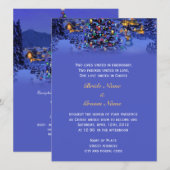 Kerstmis oud kerks huwelijk besneeuwde nacht kaart (Voorkant / Achterkant)