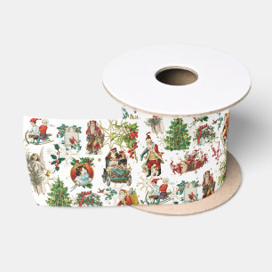 Kerstmis Oud-Retrofest Satijnen Lint