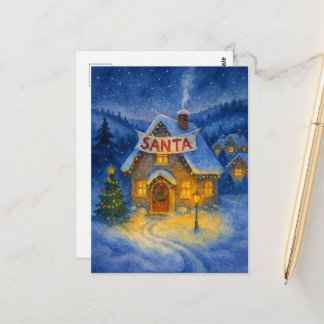 Kerstmis Oud-Waterverfhuis van Kerstman Briefkaart