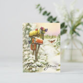 Kerstmis Oude Dank Je Briefkaart (Staand voorkant)