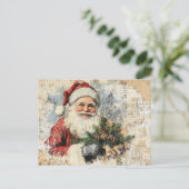 Kerstmis Oude Decoupage Kerstvakantie Sinterklaas Briefkaart (Staand voorkant)