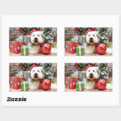 Kerstmis - Oude Engelse Sheepdog - Alphy Rechthoekige Sticker (Vel)