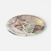 Kerstmis Oude Kerk op het platteland    Papieren Bordje (Gekanteld)