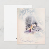 Kerstmis Oude Kerkklok Groeten in de Winter Feestdagenkaart (Voorkant / Achterkant)