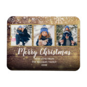 Kerstmis Oude Kerkschuur Hout 3 Foto Magneet (Horizontaal)