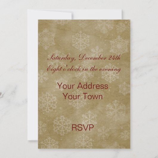Kerstmis — Oude mode-uitnodiging Kaart (Achterkant)