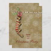 Kerstmis — Oude mode-uitnodiging Kaart (Voorkant / Achterkant)