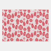 Kerstmis oude stijlpatronen papierbladen ompakken inpakpapier vel (Voorkant)