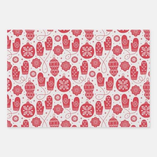 Kerstmis oude stijlpatronen papierbladen ompakken inpakpapier vel (Voorkant)