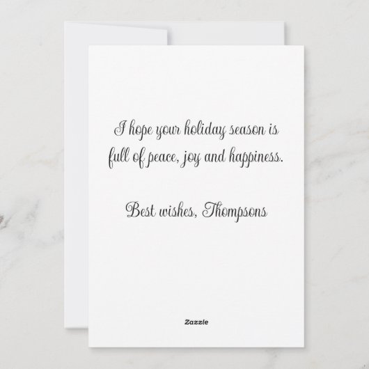 Kerstmis Oudmodieus Kerk Zwart Wit Feestdagenkaart (Achterkant)