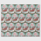 Kerstmis Oudroze Kerst  Cadeaupapier (Vlak)