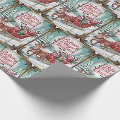 Kerstmis Oudroze Kerst Cadeaupapier (Hoek)