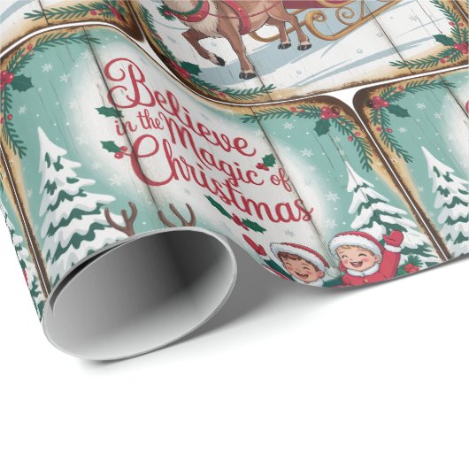 Kerstmis Oudroze Kerst  Cadeaupapier (Rol Hoek)