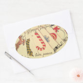 Kerstmis Ovale Sticker (Envelop)