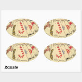 Kerstmis Ovale Sticker (Vel)