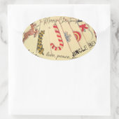 Kerstmis Ovale Sticker (Tas)