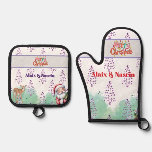 Kerstmis Ovenwant & Pannenlap Set (Voorkant)