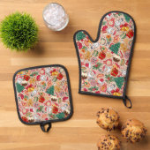 Kerstmis ovenwant & pannenlap set (Top down)