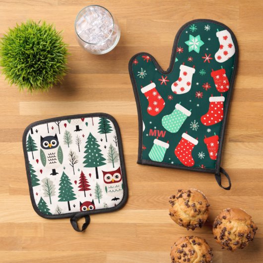 Kerstmis Ovenwant & Pannenlap Set (Top down)