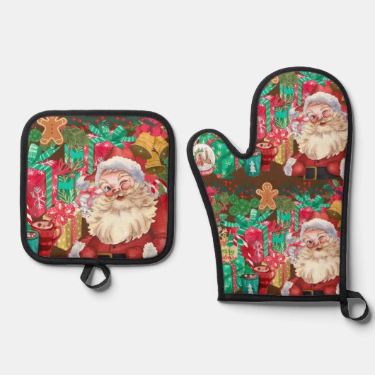 kerstmis ovenwant & pannenlap set (Voorkant)