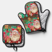 kerstmis ovenwant & pannenlap set (Voorkant / Achterkant)