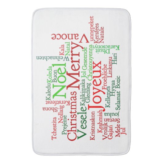 Kerstmis over de hele wereld badmat (Voorkant Verticaal)