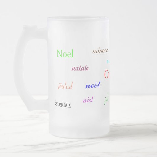 Kerstmis over de hele wereld bevroren matglas bierpul (Links)