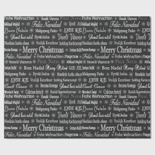 Kerstmis over de hele wereld cadeaupapier (Vlak)