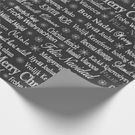 Kerstmis over de hele wereld cadeaupapier (Hoek)
