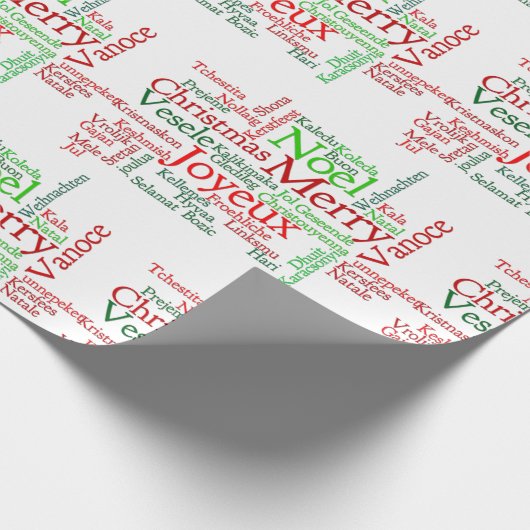 Kerstmis over de hele wereld cadeaupapier (Hoek)
