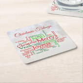 Kerstmis over de hele wereld kartonnen onderzetters (Schuin)