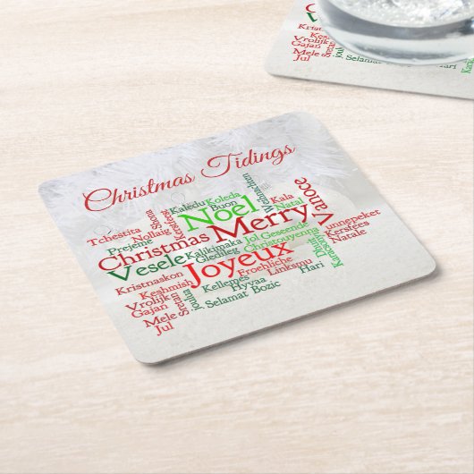 Kerstmis over de hele wereld kartonnen onderzetters (Schuin)