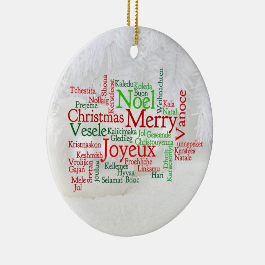 Kerstmis over de hele wereld keramisch ornament (Rechts)