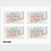 Kerstmis over de hele wereld rechthoekige sticker (Vel)