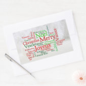 Kerstmis over de hele wereld rechthoekige sticker (Envelop)