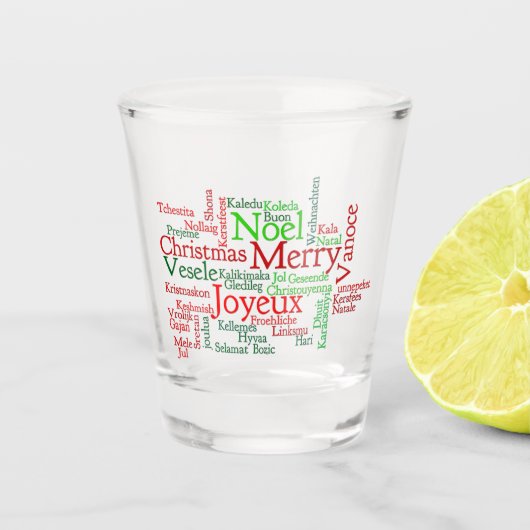 Kerstmis over de hele wereld shot glas (Voorkant)