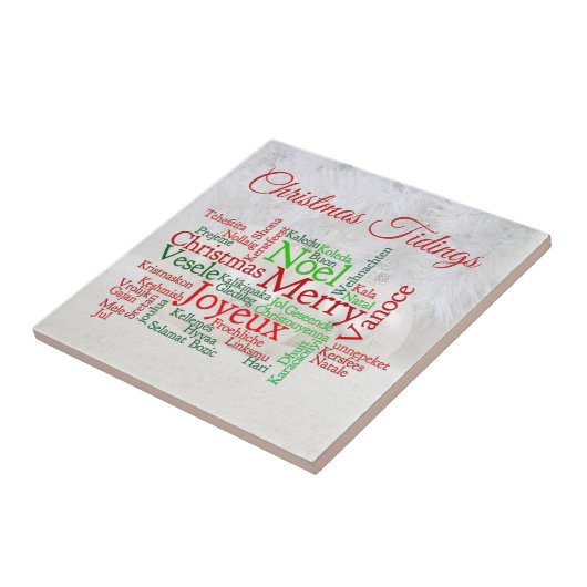 Kerstmis over de hele wereld tegeltje (Zijkant)