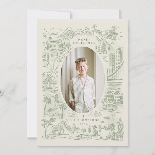 kerstmis over de hele wereld | vakantie globetrott feestdagenkaart (Voorkant)