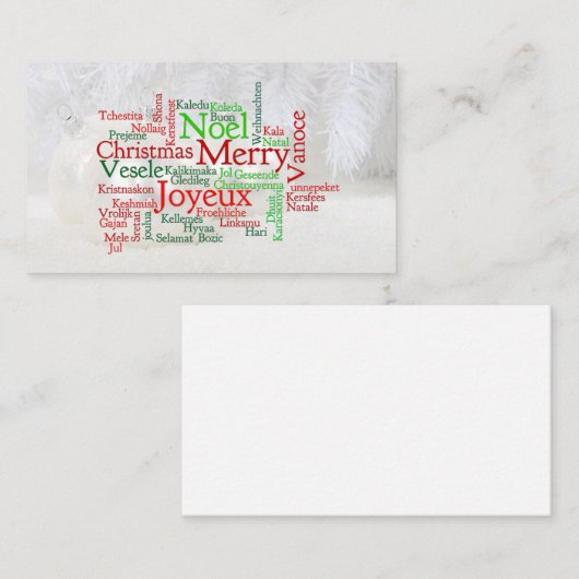 Kerstmis over de hele wereld visitekaartje (Voorkant / Achterkant)