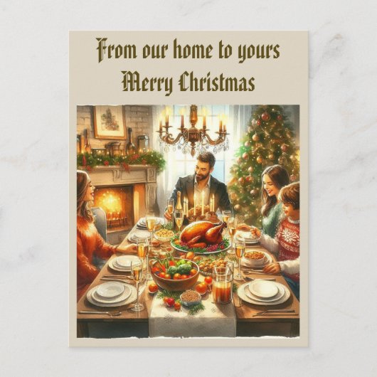 Kerstmis over de mijlen briefkaart (Voorkant)