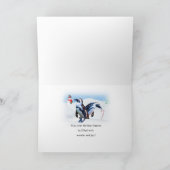 Kerstmis over de Mijlen, Pinguïnen in Sneeuw Feestdagen Kaart (Binnen)