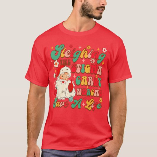 Kerstmis Overdosis Bewustzijn Sleighing Het Stigma T-shirt (Voorkant)