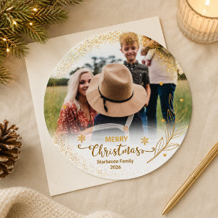 Kerstmis Overlay Foto Gouden Kerstkaart Kaart