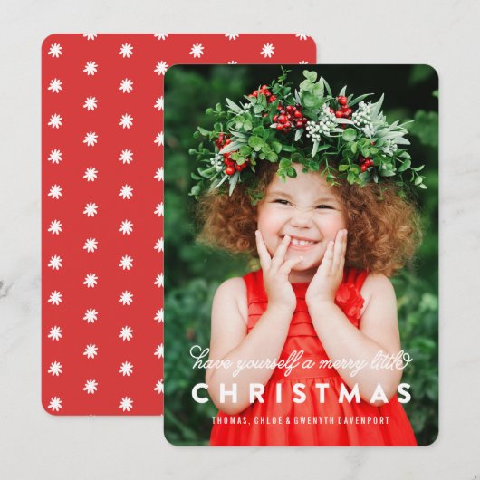 Kerstmis Overlay | Fotokaart Feestdagenkaart (Voorkant / Achterkant)