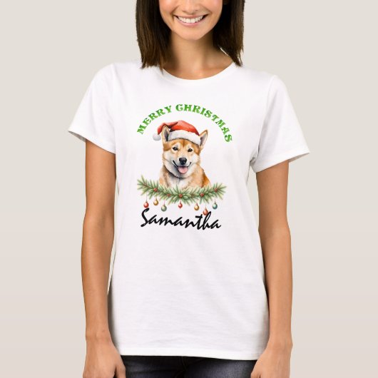 Kerstmis Oz Dieren Dingo Matching Dames T-shirt (Voorkant)