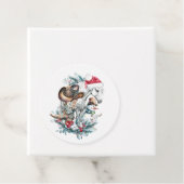 Kerstmis paard in Santa hoed cowgirl cowboy laarze Bedankjes Labels (In situ)