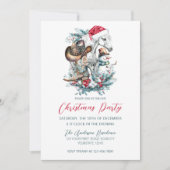 Kerstmis paard in Santa hoed cowgirl cowboy laarze Kaart (Voorkant)