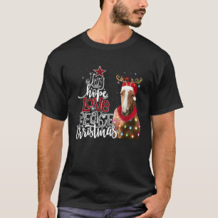 Kerstmis Paard Kerstman rendier Vreugde Hoop Liefd T-shirt