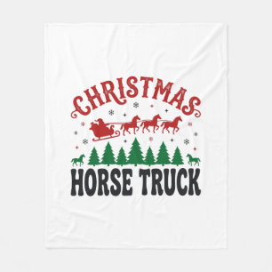 Kerstmis Paard Truck Western Kerstman Slede Ontwer Fleece Deken