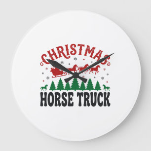 Kerstmis Paard Truck Western Kerstman Slede Ontwer Grote Klok